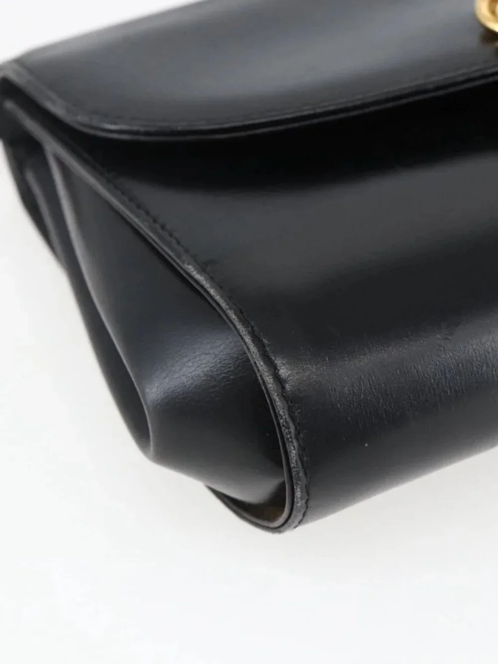 GUCCI Shoulder Bag Leather Black Gold 004 056 0219 Auth fm5081 - Picture 4 of 16